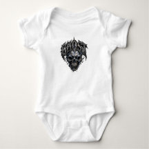 Ghost Skull Gothic Graphic Baby Bodysuit