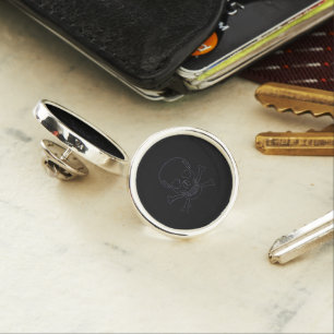 Ghost Skull silver plated lapel pin