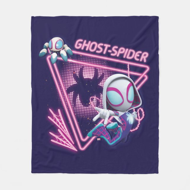 Ghost-Spider and TWIRL-E Glow Webs Glow Fleece Blanket (Front)