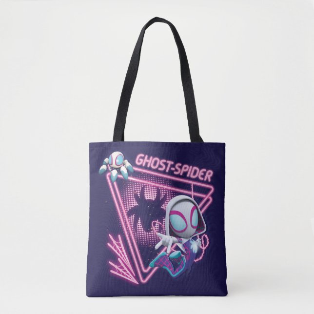 Ghost-Spider and TWIRL-E Glow Webs Glow Tote Bag (Front)