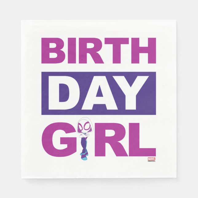 Ghost Spider | Chalkboard Birthday Girl Napkins (Front)
