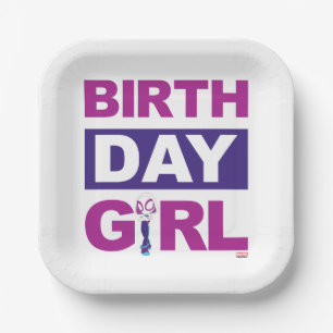Ghost Spider Chalkboard Birthday Girl Paper Plates