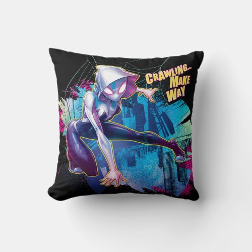 Ghost_Spider Crawling Make Way Throw Pillow