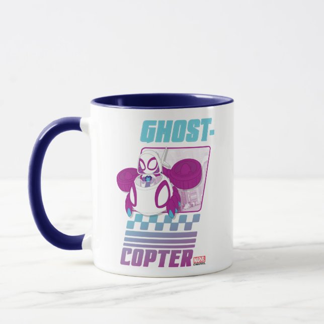 Ghost-Spider Flying Her Ghost-Copter Mug (Left)