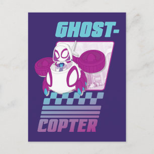 Ghost-Spider Flying Her Ghost-Copter Postcard