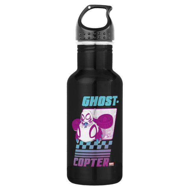 Ghost-Spider Flying Her Ghost-Copter Stainless Steel Water Bottle (Front)