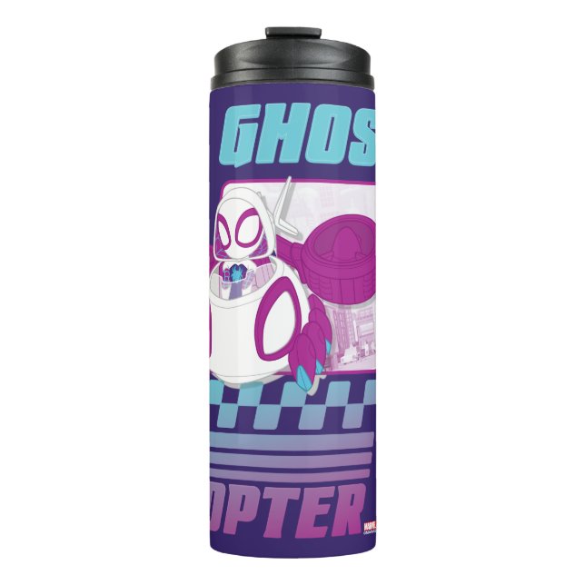 Ghost-Spider Flying Her Ghost-Copter Thermal Tumbler (Front)