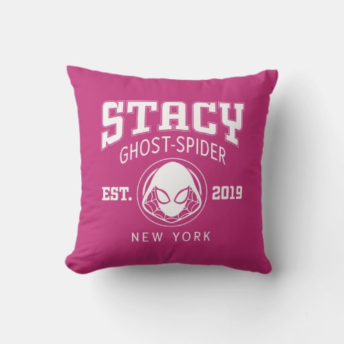 Ghost_Spider Gwen Stacy Collegiate Logo Throw Pillow