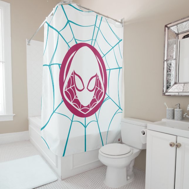 Ghost-Spider Icon Shower Curtain (In Situ)