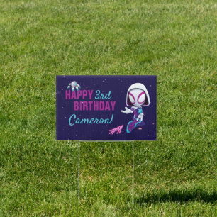 Ghost Spider   Personalized Happy Birthday Sign