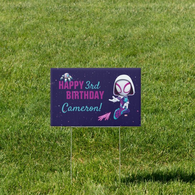 Ghost Spider | Personalized Happy Birthday Sign (Insitu)