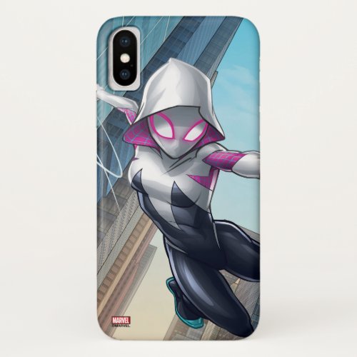 Ghost_Spider Web Slinging Through City iPhone X Case