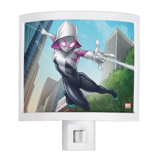 Ghost-Spider Web Slinging Through City Night Light (Front)