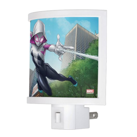 Ghost-Spider Web Slinging Through City Night Light (Left)