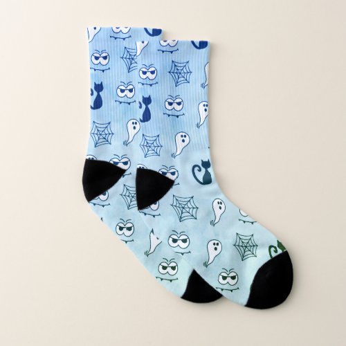 Ghost Spiderwebs and Black Cats Blue Socks