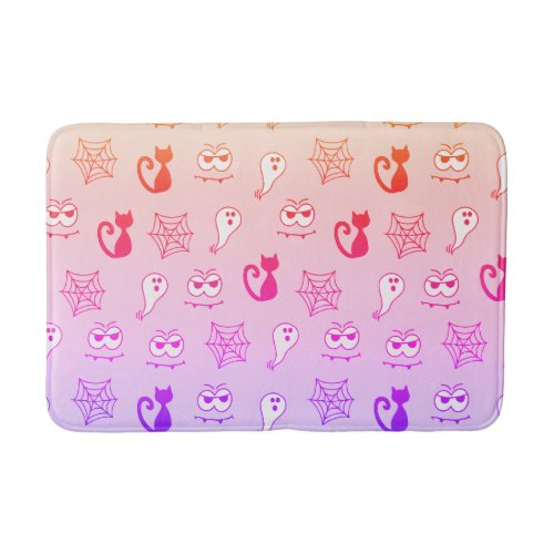 Ghost Spiderwebs and Black Cats Rainbow Bath Mat