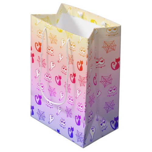 Ghost Spiderwebs and Black Cats Rainbow Medium Gift Bag