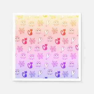 Ghost, Spiderwebs and Black Cats Rainbow Napkins
