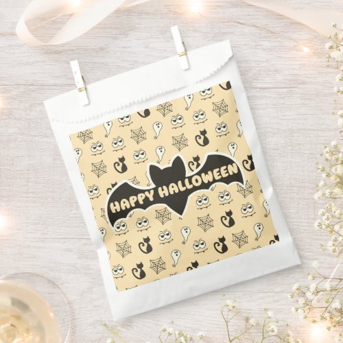 Ghost Spiderwebs and Black Cats Yellow Favor Bag