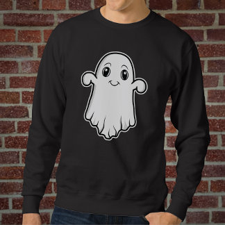 Ghost Spirit With A Smile Cartoon Design Halloween Sweatshirt