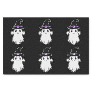 Ghost Spirits With Witch Hats Pattern Halloween Tissue Paper