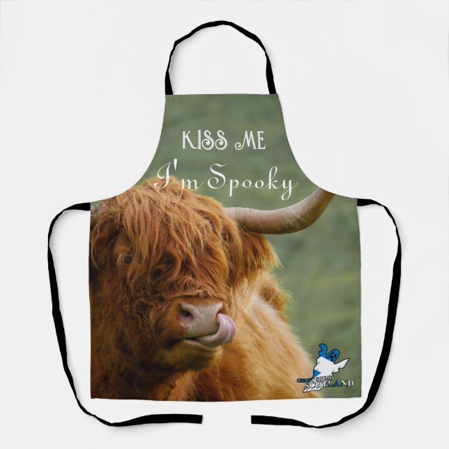 Ghost Squad Highland Cow Apron (Front)
