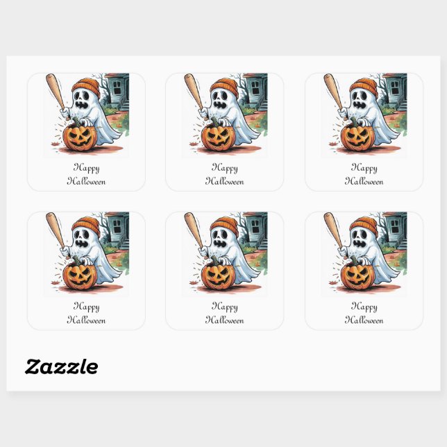 Ghost Square Sticker (Sheet)