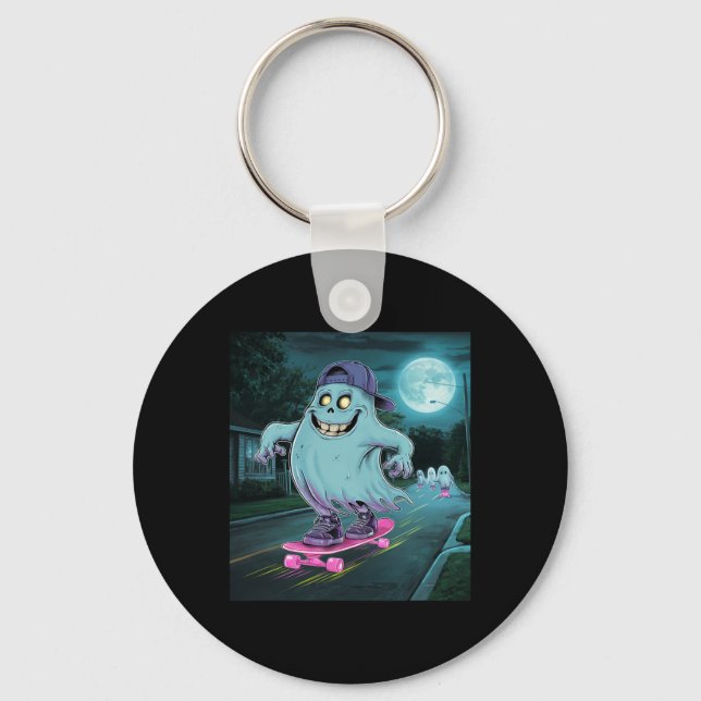 Ghost Summerween Just Waiting For Halloween  Keychain (Front)
