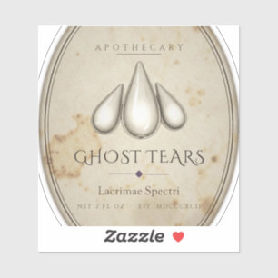 Ghost Tears Vintage Apothecary Label Sticker