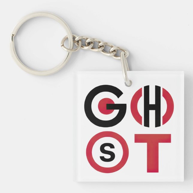 Ghost Text Keychain