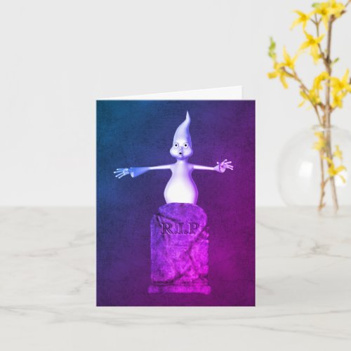 Ghost Tombstone Cute Halloween Note Card