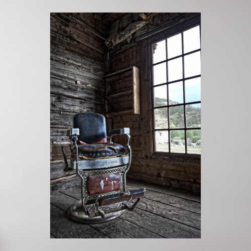 Ghost Town Barber Chair _ Bannack Montana Poster