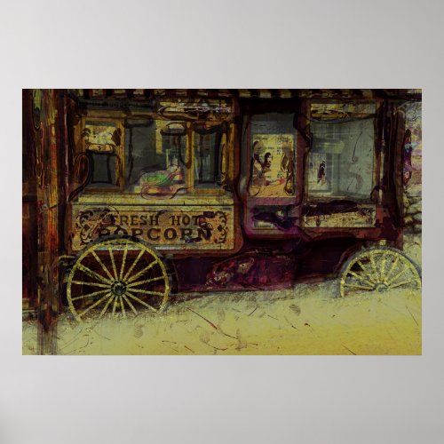 Ghost Town Popcorn Wagon Poster