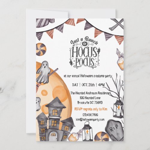 Ghost Town Spooky Halloween invitations