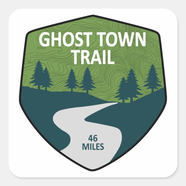 Ghost Town Trail Pennsylvania Square Sticker (Front)