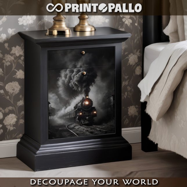 Ghost train from 1900, desert station - Decoupage  Wrapping Paper Sheets (Creator Uploaded)