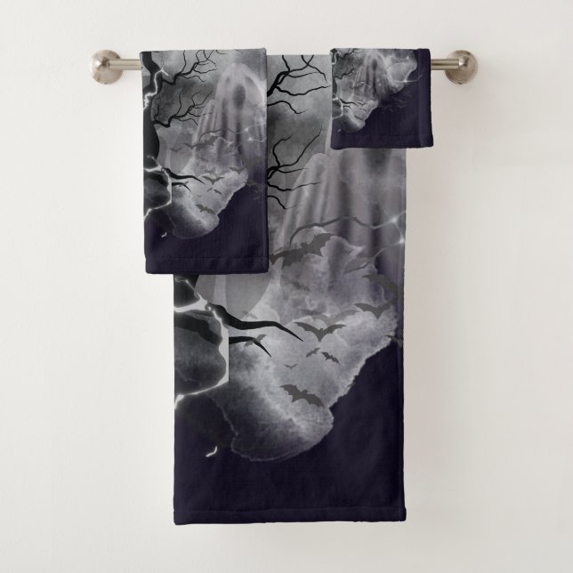 Ghost tree bath towel set (Insitu)