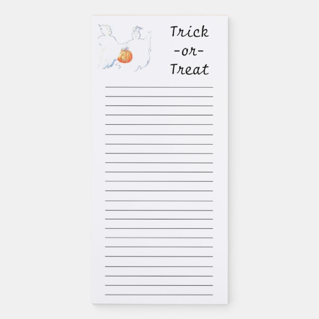 Ghost Trick or Treat Magnetic Notepad (Front)