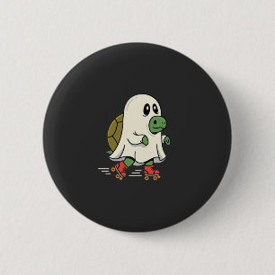Ghost Turtle Roller Skates Halloween Design_1 Button