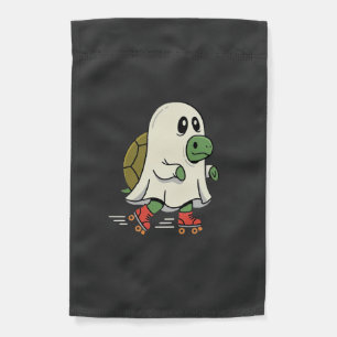 Ghost Turtle Roller Skates Halloween Design_1 Garden Flag