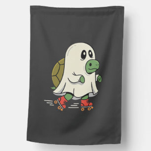 Ghost Turtle Roller Skates Halloween Design_1 House Flag