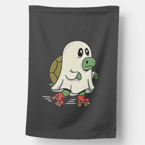 Ghost Turtle Roller Skates Halloween Design_1 House Flag