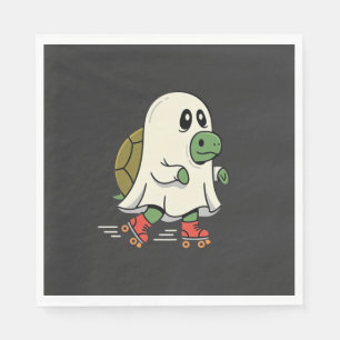 Ghost Turtle Roller Skates Halloween Design_1 Napkins