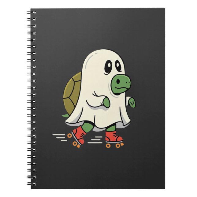 Ghost Turtle Roller Skates Halloween Design_1 Notebook (Front)