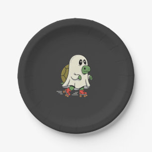 Ghost Turtle Roller Skates Halloween Design_1 Paper Plates