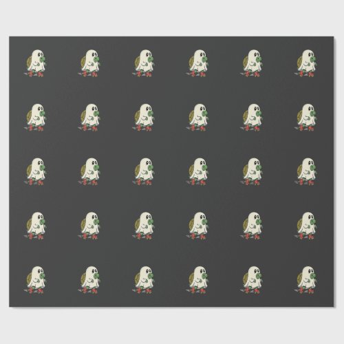 Ghost Turtle Roller Skates Halloween Design_1 Wrapping Paper
