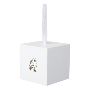 Ghost Turtle Roller Skating Vintage Halloween Desi Cube Ornament