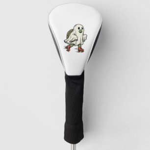Ghost Turtle Roller Skating Vintage Halloween Desi Golf Head Cover
