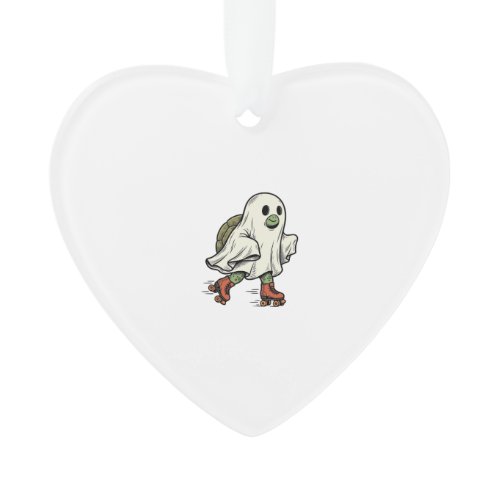 Ghost Turtle Roller Skating Vintage Halloween Desi Ornament