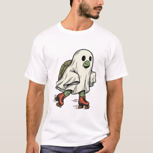 Ghost Turtle Roller Skating Vintage Halloween Desi T-Shirt